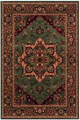 Royal Kashqai 100% Wool Green Rust Rug - 4354/401 - Pendle Village Furniture