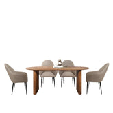 Tofino Mango Wood Oval Dining Table with Boucle Chairs - Pendle Village Furniture