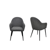 Zen Set of 4 Grey Boucle Dining Chairs - Pendle Village Furniture