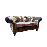 Oswald & Pablo Cotswold Patchwork 2 Seater Chesterfield Sofa - Pendle Village Furniture