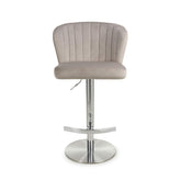 Brushed Velvet Grey Bar Stool - Pendle Village Furniture
