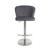 Brushed Velvet Grey Bar Stool - Pendle Village Furniture