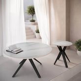 Lina White Gloss Ceramic Coffee Table - Pendle Village Furniture