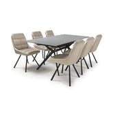 Pinnacle Extendable Granite Dining Table with 6 Burnham Swivel Chairs - Pendle Village Furniture