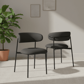 Alba Dark Grey Faux Leather Dining Chair – Set of 4