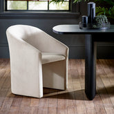 Renato Cream Textured Fabric Tub Dining Chair - Set of 2 - Pendle Village Furniture