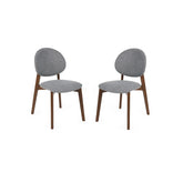 Artemis Walnut Frame Grey Fabric Dining Chairs – Set of 2 - Pendle Village Furniture