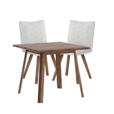 Asiago Solid Smoked Oak Square Dining Table with Milano Chairs - Pendle Village Furniture