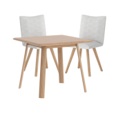 Asiago Solid White Oak Square Dining Table with Milano Chairs - Pendle Village Furniture