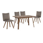 Asiago Solid Smoked Oak 1.4m Dining Table with Milano Chairs - Pendle Village Furniture