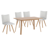 Asiago Solid White Oak 1.7m Dining Table with Milano Chairs - Pendle Village Furniture