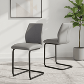Arga Grey Faux Leather Counter Bar Chair - Set of 2