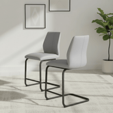 Arga Silver Faux Leather Counter Bar Chair - Set of 2