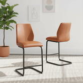 Arga Tan Faux Leather Counter Bar Chair - Set of 2