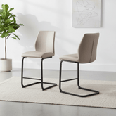Arga Taupe Faux Leather Counter Bar Chair - Set of 2