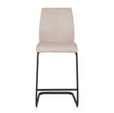 Arga Silver Faux Leather Counter Bar Chair - Set of 2 - Pendle Village Furniture