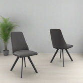 Athens Dark Grey Faux Leather with Grey Legs