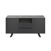 Athens 2 Door 2 Drawer Sideboard with Matte Grey Ceramic Top - Pendle Village Furniture