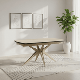 Alessia Travertine Effect Ceramic Extending Dining Table 160–240cm