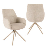 Alessia Natural Tweed Swivel Dining Chair with Pocket Springs - Set of 4,6 or 8