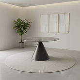Alessio 130cm Matte Grey Ceramic Extending Round Dining Table