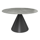 Alessio 130cm Matte Grey Ceramic Extending Round Dining Table - Pendle Village Furniture