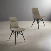 Alexa Taupe Leather Dining Chairs - Set of 4 - Pendle Village Furniture