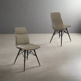 Alexa Taupe Leather Dining Chairs - Set of 6 - Pendle Village Furniture