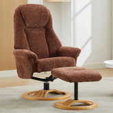 Lifestyle image of Allegan Fabric Swivel Recliner Chair with Footstool