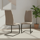 Set of 4 Quinlan Taupe Dining Chairs with Black Legs