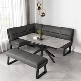 Amari Matt Grey Ext Dining Table with Corner Bench Set