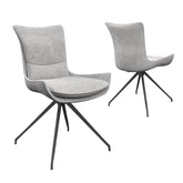 Amber Fabric Grey Swivel Set of 6 Dining Chairs - Pendle Village Furniture