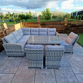Signature Weave Amy Outdoor Large Wicker Corner Dining Set - Pendle Village Furniture