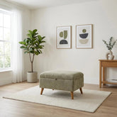 Andover Leo storage footstool with fabric upholstery and hidden storage.