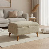 Modern storage footstool with sleek and stylish look.