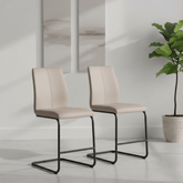 Arga Taupe Faux Leather Counter Bar Chair - Set of 2
