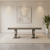 Arianna Cream Marble and Chrome Coffee Table