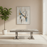 Arianna Mix Brown Marble and Chrome Coffee Table