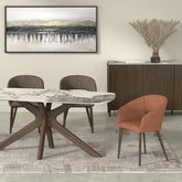 Aura Brown and White Sintered Stone Top Dining Table Set - Pendle Village Furniture