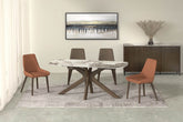 Aura Brown and White Sintered Stone Top Dining Table Set - Pendle Village Furniture