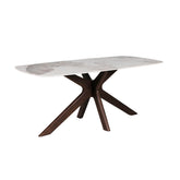 Aura Brown and White Sintered Stone Top 180cm Dining Table - Pendle Village Furniture