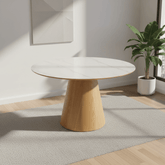 Arlen Round Marble Ceramic Dining Table - W120cm