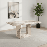Arsenal Mottled Mocha Marble Dining Table – 160cm
