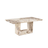 Arsenal Mottled Mocha Marble Coffee Table - Pendle Village Furniture