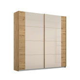 Artemis Oak & Champagne Glass 2 Door Sliding Wardrobe - Pendle Village Furniture