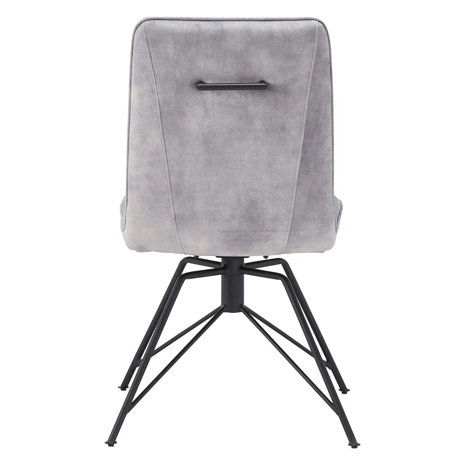 Arachnos Swivel Grey Dining Chairs with black Metal Legs and Pull Out handle