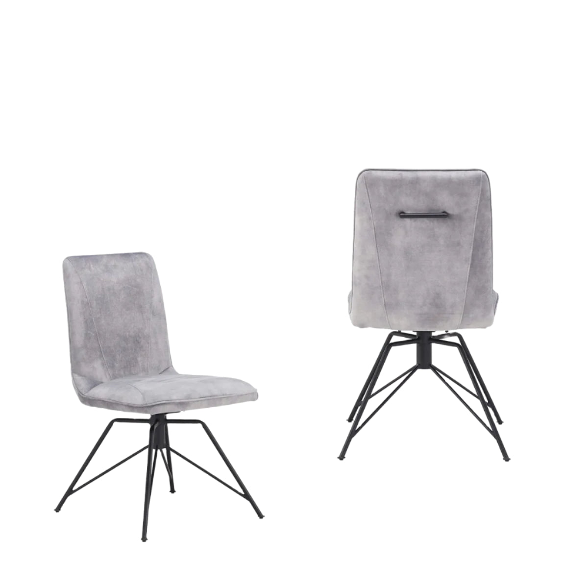 Arachnos Swivel Grey Dining Chairs, Set of 4 - Pendle Village Furniture