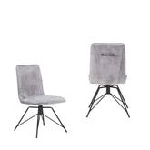 Arachnos Swivel Grey Dining Chairs, Set of 4 - Pendle Village Furniture