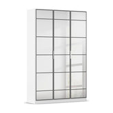 Ashworth Alpine White 3 Door Mirrored Hall Cupboard W136cm - Pendle Village Furniture