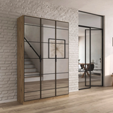 Ashworth Artisan Oak 3 Door Mirrored Hall Cupboard W136cm - Pendle Village Furniture